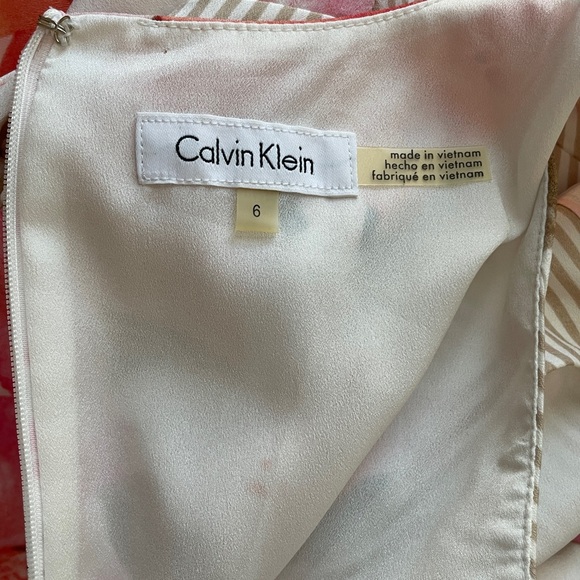 Calvin Klein Pink and Cream Asymmetrical Dress - Picture 4 of 4